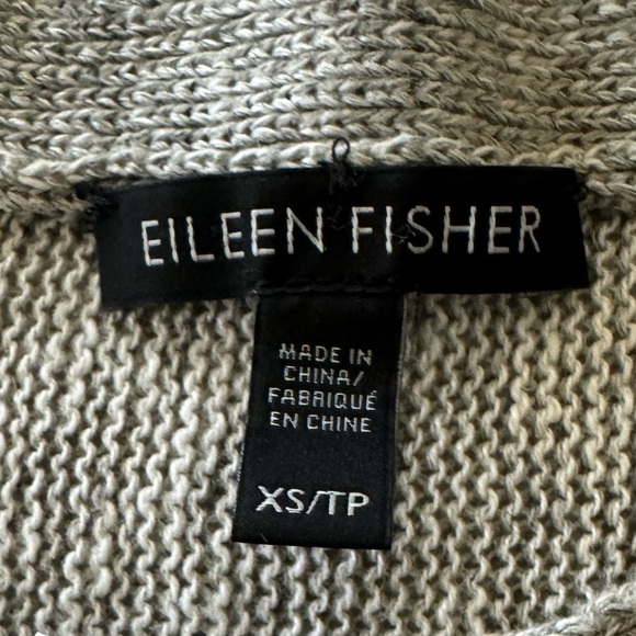 Eileen Fisher Long-sleeve High Low Linen-Blend Melange Sweater In Moon, Size XS - Picture 12 of 13